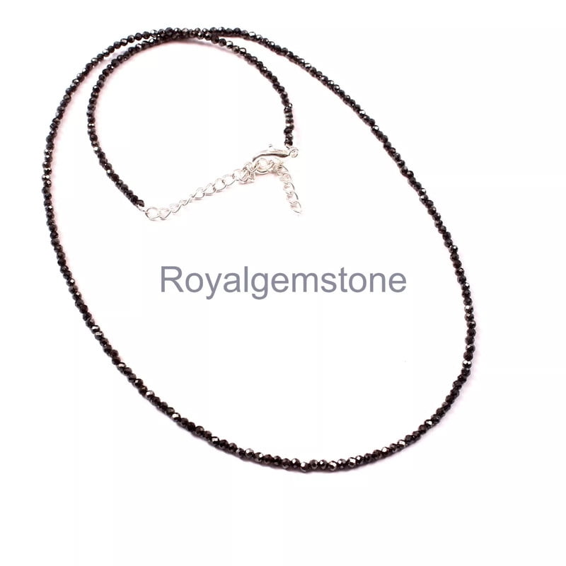ROYALGEMSTONE Black Diamond Faceted, Diamond Beads 2 mm Black Diamond Round Faceted Beads