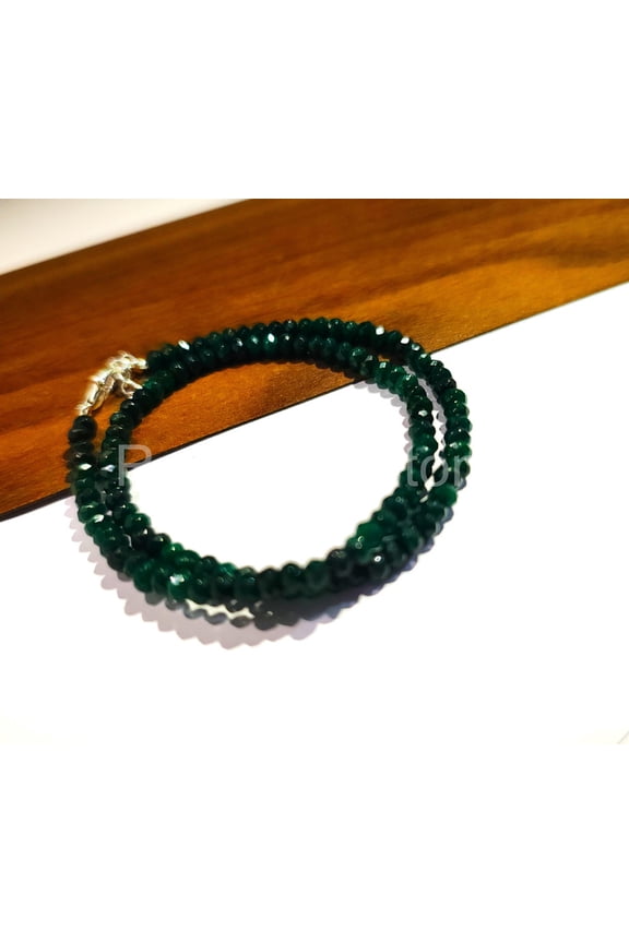 Emerald Rondelle Plain Smooth Faceted Gemstone Green Onyx Beads Jade Beads
