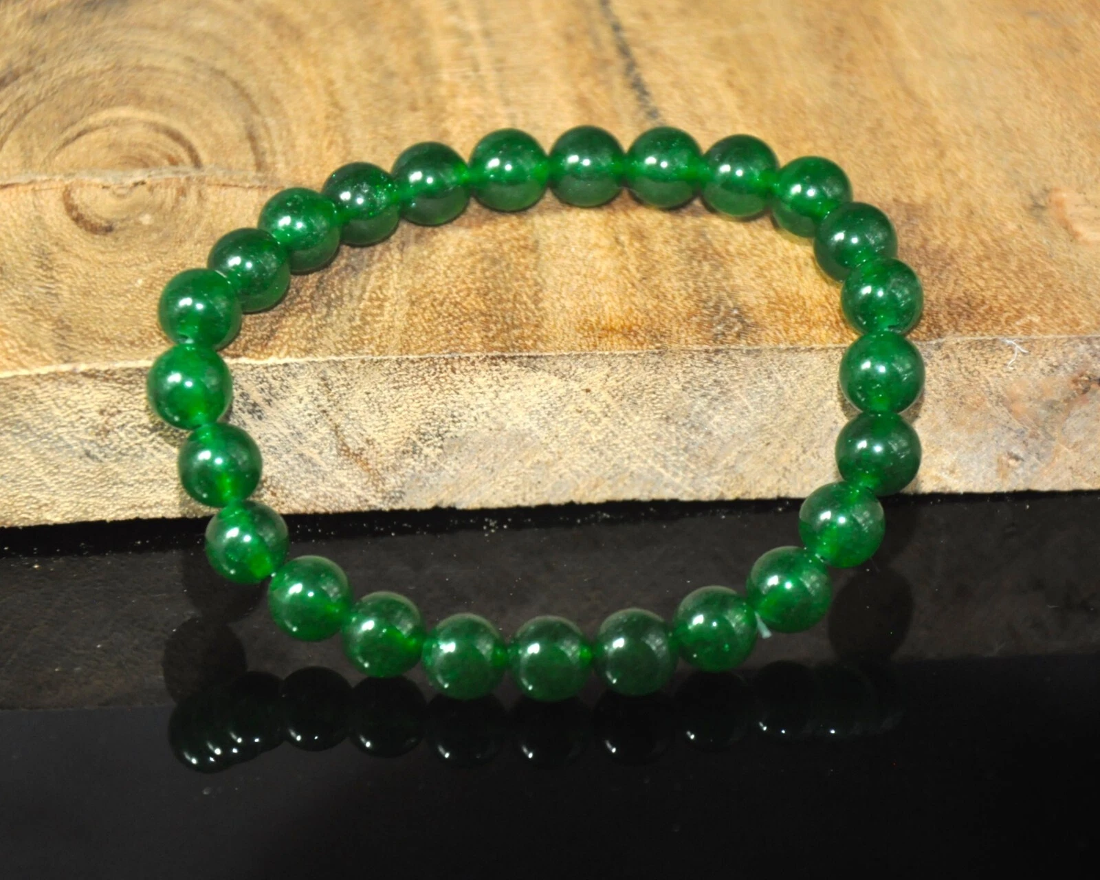 ROYALGEMSTONE Handmade Emerald Beaded Bracelet, Sterling Silver Chain, Green Gemstone Bracelet
