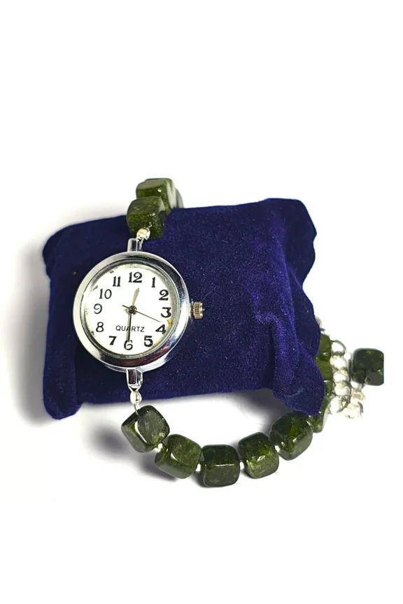 Ladies Wrist Watch . Dainty Watch . Minimalist Women's Watch Natural Jade Watch