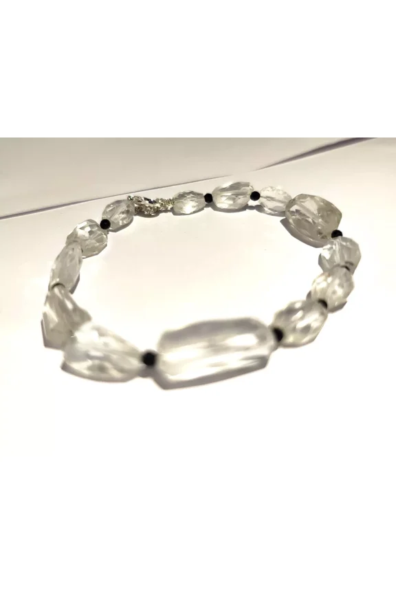 Natural Crystal Nuggets Gemstone Bracelet Hyalite Bracelet Anniversary Gift