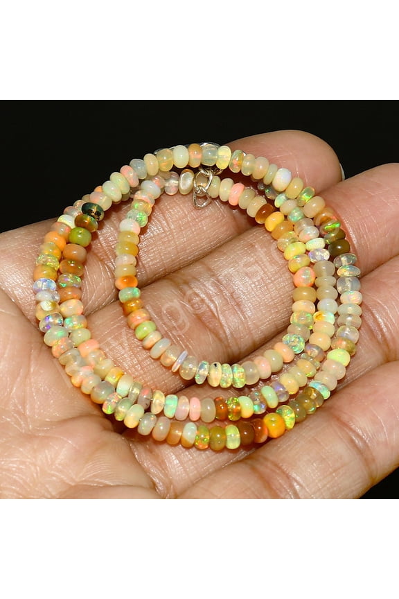 Natural Opal Beads Ethiopian Opal Welo Opal Gemstone Opal Beads Beaded Necklace