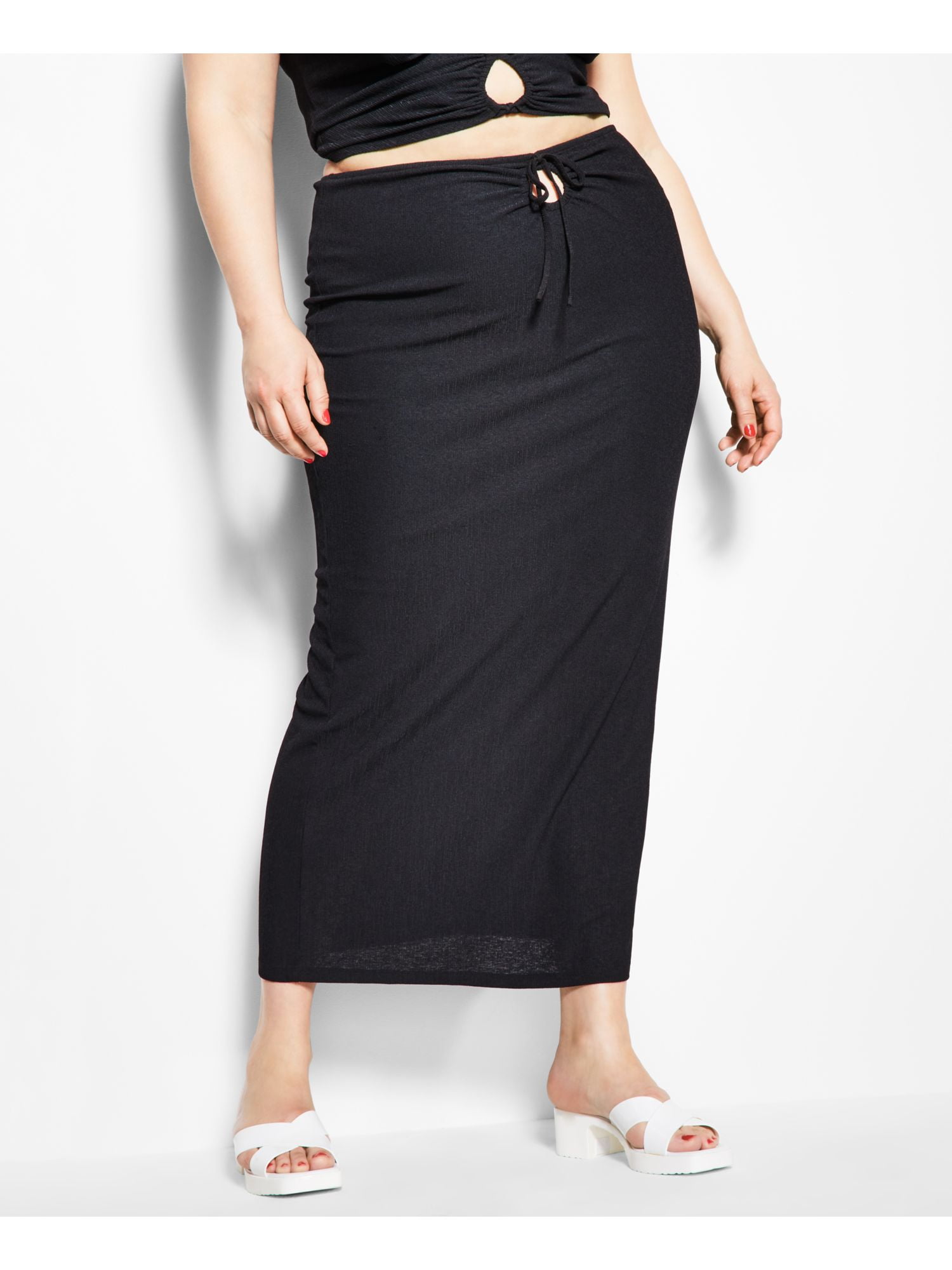 Dark gray elastic waist linen skirt women 4350 Dark gray elastic waist linen skirt women 4350