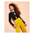 thumbnail image 1 of ROYALTY Womens Black Ribbed Cut Out Snap Button Gusset Long Sleeve Crew Neck Body Suit Top XXL, 1 of 1