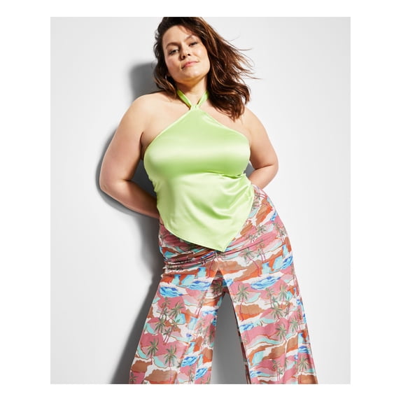 ROYALTY Womens Green Sleeveless Halter Top M