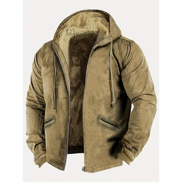 ROYAURA Hoodies for Men Full Zip Up Fleece Warm Jackets Thick Coats ...