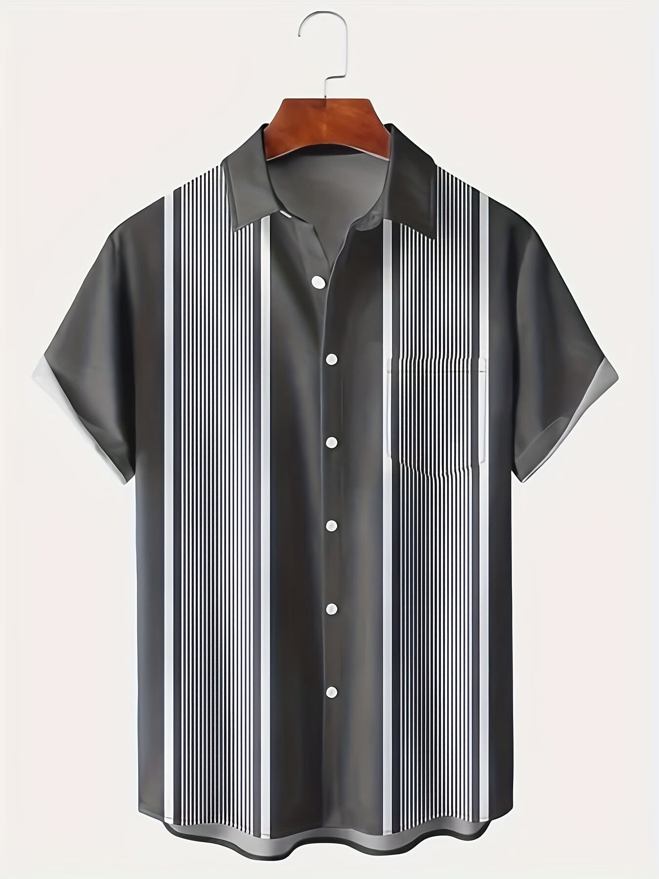 ROYAURA Men's Vintage Bowling Shirt Short Sleeve Button Down Summer ...
