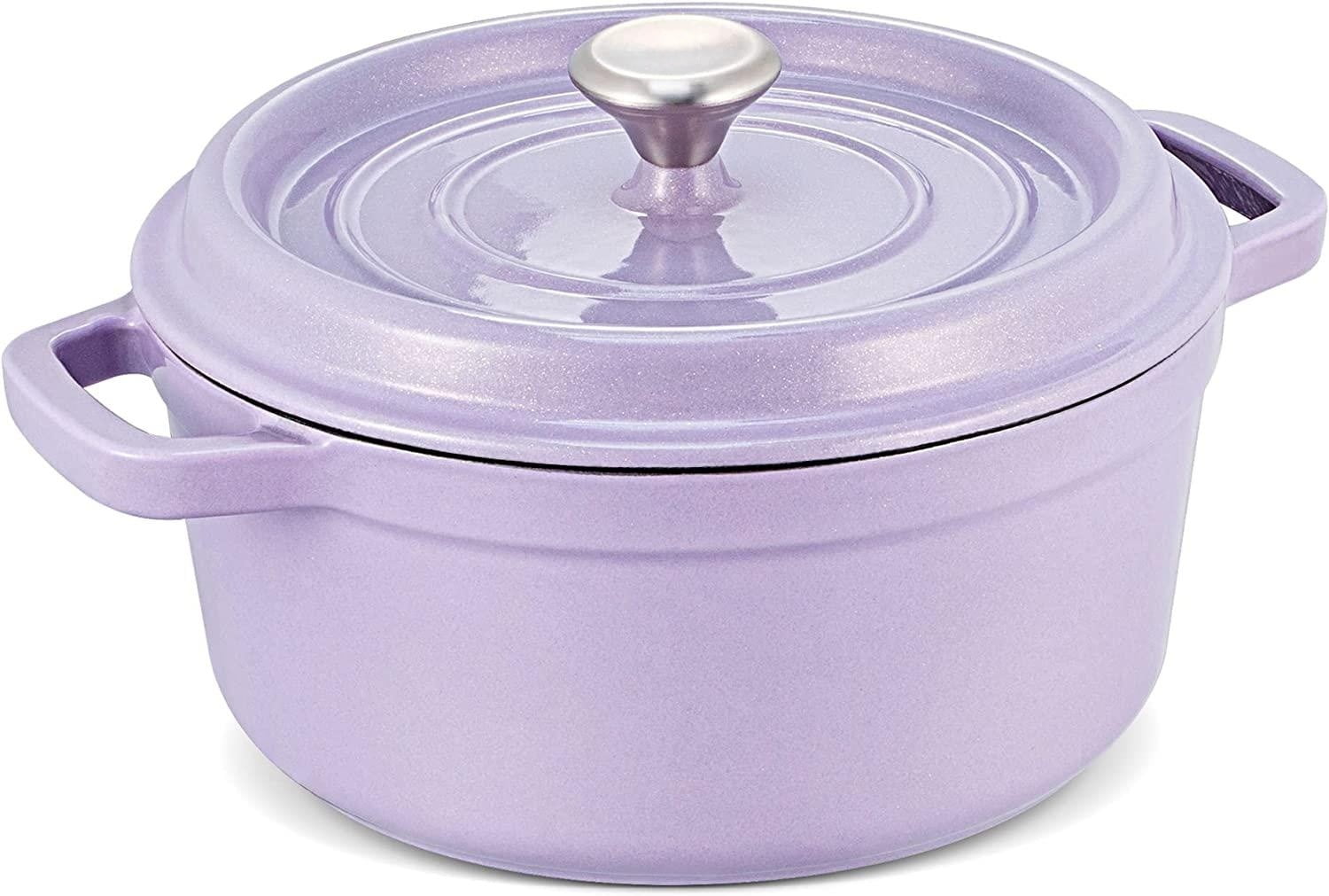 Dutch Oven Pot with Lid, Enameled Cast Iron Coated Dutch Oven 6QT Deep  Round Oven, Non-Stick Pan with Dual Handle for Braising B