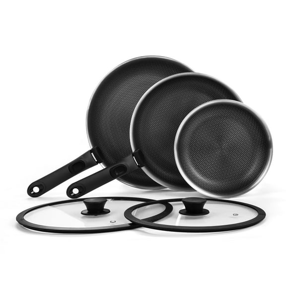 ROYDX 7-Piece Nonstick Hybrid Frying Pan Set with Removable Handles, Stainless Steel Skillets