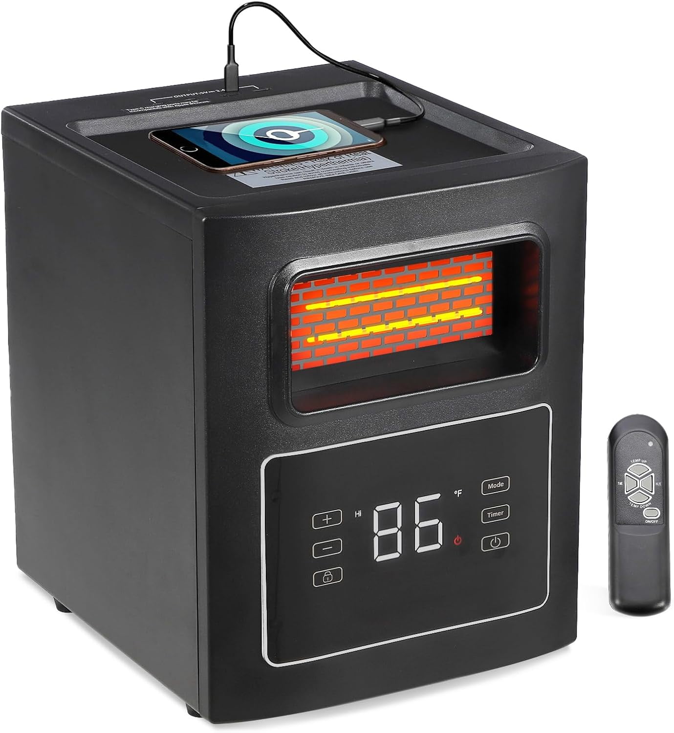 ROYGROW Infrared Heater, 1500W Electric Space Heater with Remote ...