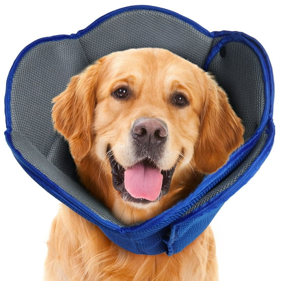 ROZKITCH Dog Cone Adjustable Soft Dog Cone Collar E Collar for Small Medium Large Dogs After Surgery Blue S
