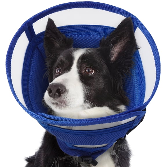 ROZKITCH Soft Dog Cone Collar After Surgery, Adjustable Protective Elizabethan Collar for Large Medium and Small Dogs, Cone for Dogs to Stop Licking, Blue, L