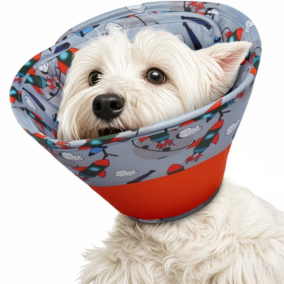 ROZKITCH Dog Cone Collar After Surgery,Adjustable Pet Recovery Cone for Small Dogs,Anti-Licking Elizabethan Collar,Red,S