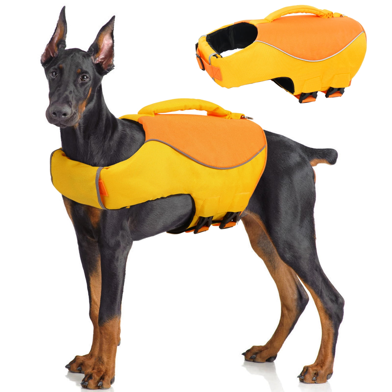 ROZKITCH Dog Life Jacket Reflective Adjustable Floatation Vest with
