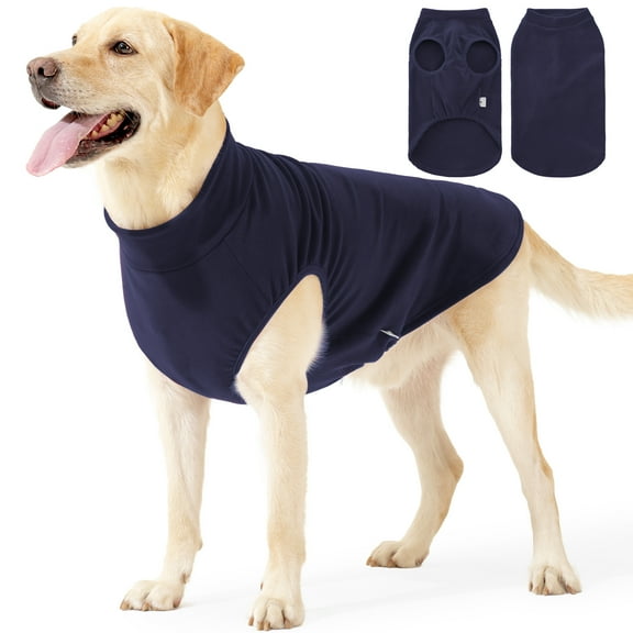 ROZKITCH Warm Dog Sweater Stretchy Dog Clothes Sleeveless Pet Sweatshirt for for Indoor and Outdoor Wear Soft Dog Pajamas for Small Medium and Large Dogs(Navyblue,L)