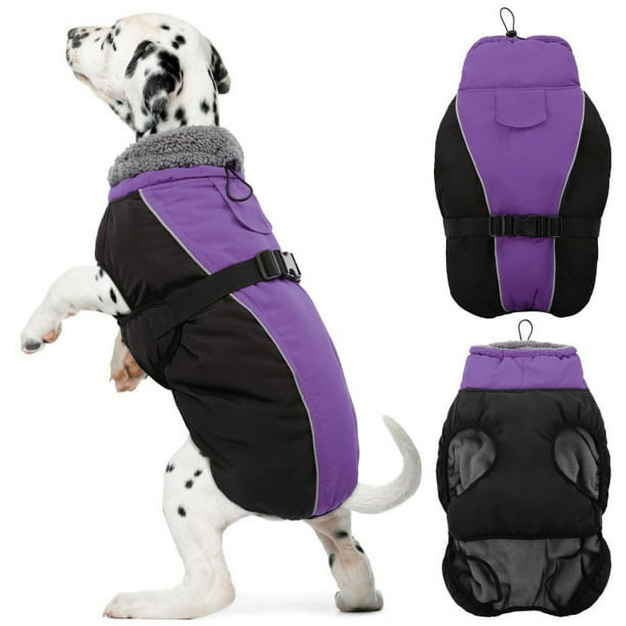 ROZKITCH Dog Winter Coat Windproof Dog Coat Warm Dog Jacket with Leash ...