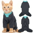 thumbnail image 1 of ROZKITCH Sticky Cat Clothes Soft Cat Recovery Suit Stretchy Cat Onesie - Hair Loss Prevention Prevents Licking Body and Leg Wounds After Surgery, Grey, S, 1 of 8