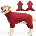 thumbnail image 1 of ROZKITCH Warm Dog Winter Coat Windproof Adjustable Turtleneck Fleece Dog Jacket for Halloween and Christmas Pajamas for Medium Dogs Red XL, 1 of 8