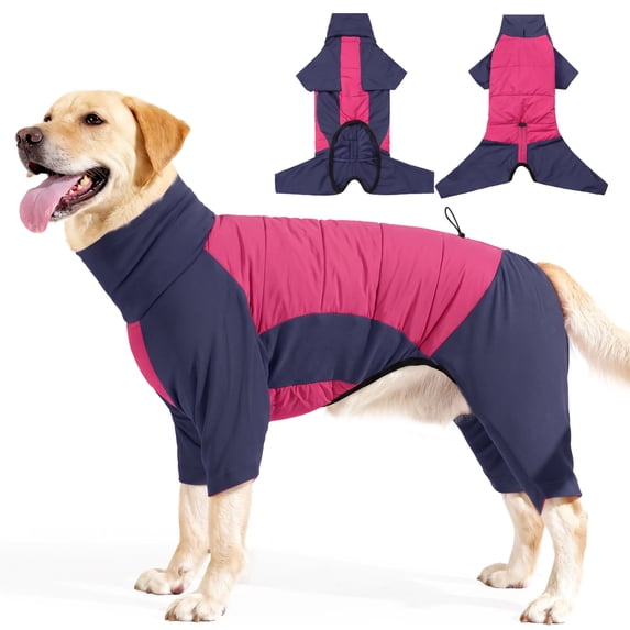 ROZKITCH Warm Dog Winter Coat Windproof Adjustable Turtleneck Fleece Dog Jacket for Halloween and Christmas Pajamas for Small Dogs,RoseBlue,S