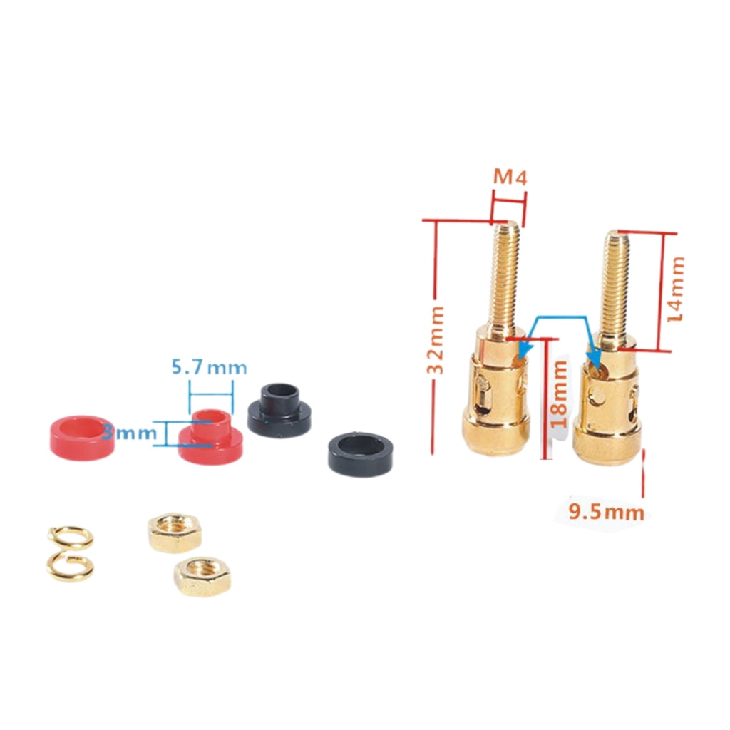 ROZYARD 1 Pair Binding Post Connectors Grounding Column for Speakers