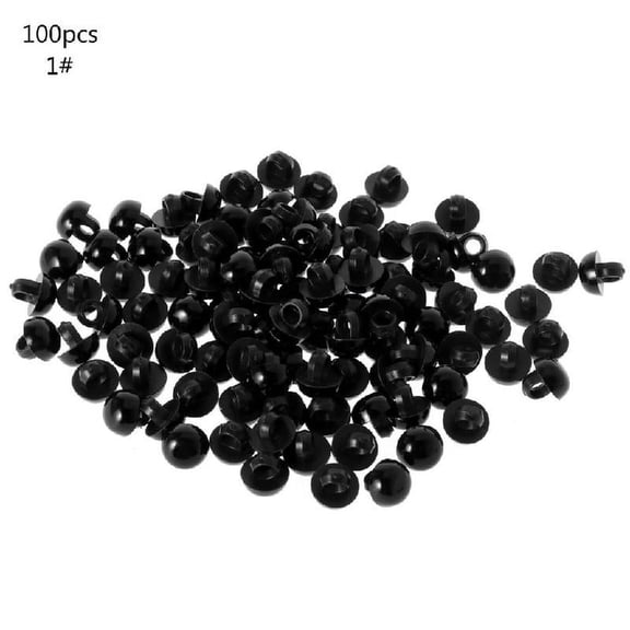 ROZYARD 100x Black Shank Button DIY Sewing Eye Shirt for Doll DIY Craft 9/10/11.5/12.5/1
