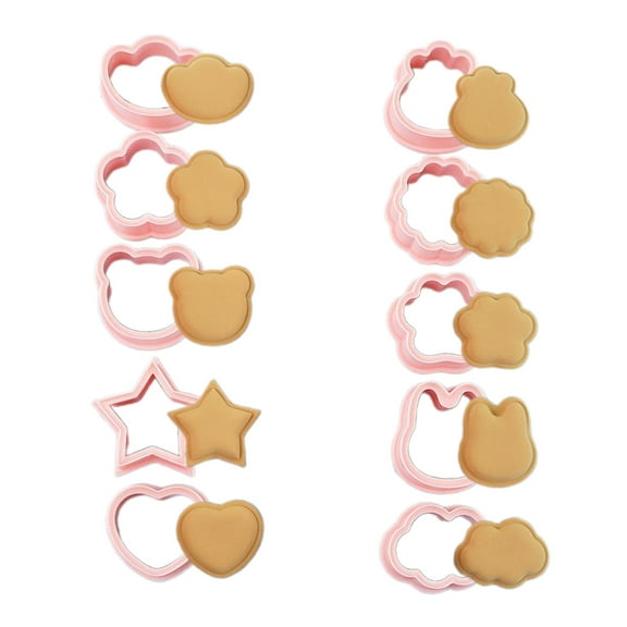 10Pcs Plastic Biscuit Cutter Fondants Molds Cartoon Pattern Cookie Cutter
