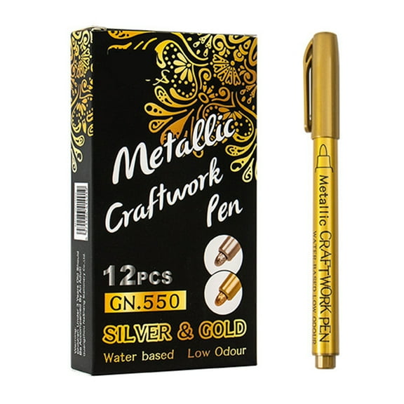 ROZYARD 12 Pcs Epoxy Resin Drawing Pen Graffiti Point Pen Acrylic Paint Metallic Marker