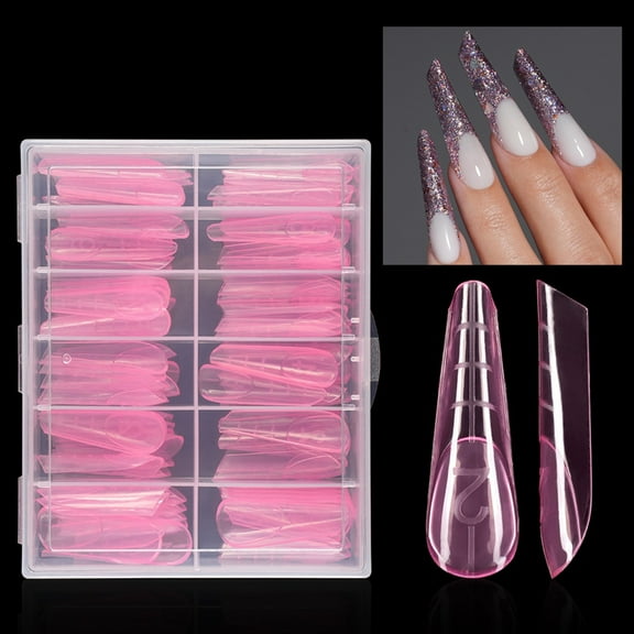 ROZYARD Clear Duals Forms Acrylic Nail System Full Cover Fasle Nail Tips with Scale