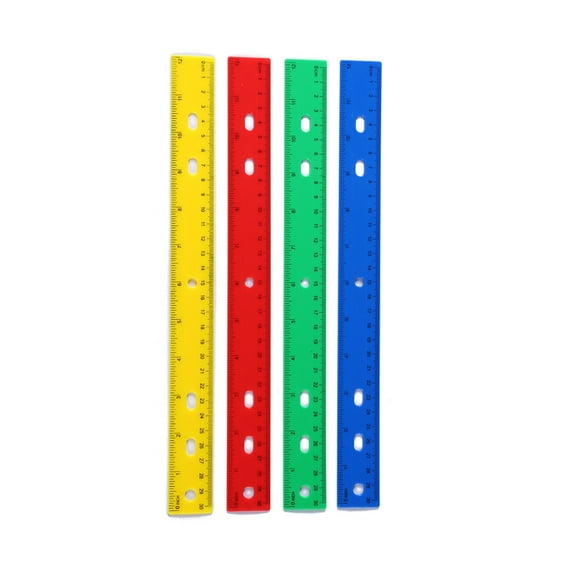 Clear Colorful Rulers Math Measuring Ruler Inches Centimeters Scaled Ruler