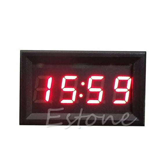 ROZYARD 12V/24V Auto Dashboard Digtal LED Clock Watch Car Decoration 24-Hour Car Clock with Timer Function