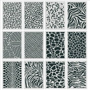 12kit Leopard Templates Skin Painting Stencils Flexible for DIY Handmade