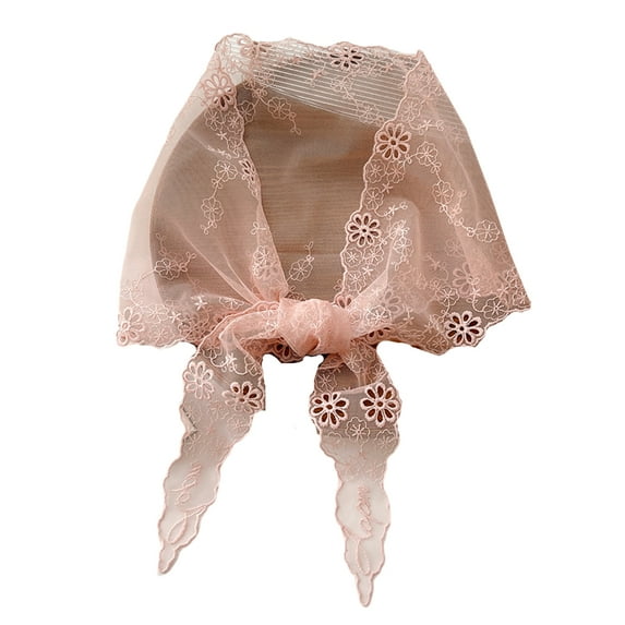 ROZYARD 1950s Retro Hair Tie Lace Triangle Scarf Mantilla Veil Tulle Scarf Mass Veil