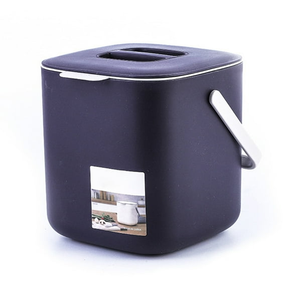 Countertop Compost Bin with Lid 2 Tiers Kitchen Waste Trash Can Easy to Use