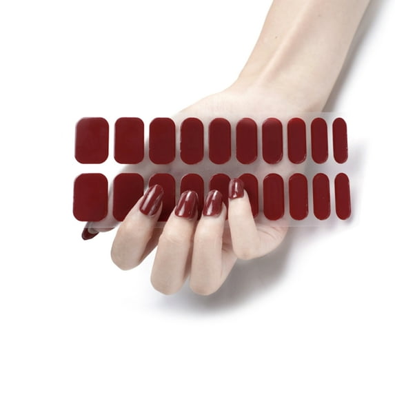 ROZYARD 20Pcs/pack Nail Wraps Women Nail Polish Strips Solid Color Fingernail Stickers