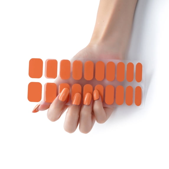 ROZYARD 20Pcs/pack Nail Wraps Women Nail Polish Strips Solid Color Fingernail Stickers