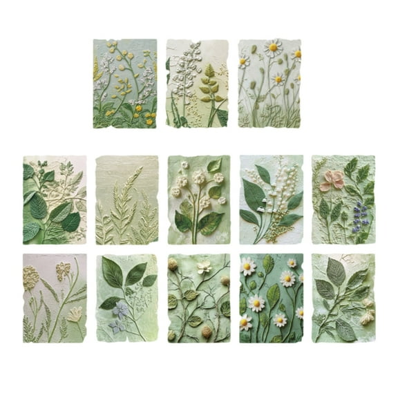 ROZYARD 23Sheets Retro Decorative Paper Embossed Flower Paper Scrapbooking Paper