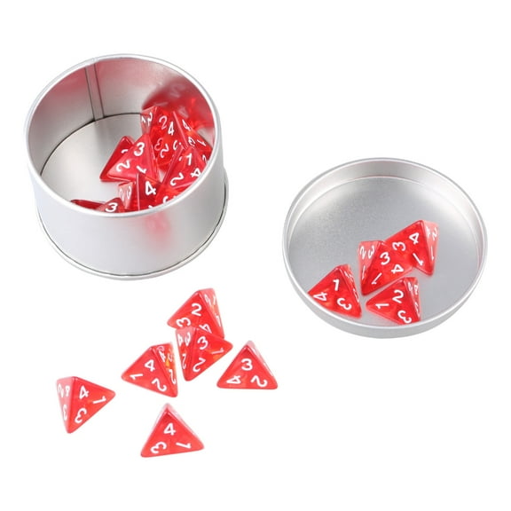 ROZYARD 25Pcs Polyhedral Dices 4-Sided Number Acrylic Dices Role Playing Table Game Dices Clear Game Dices Easy to Use