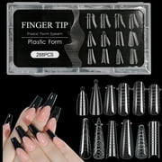 ROZYARD 288PCS Poly Nail Gels Duals Forms Nail Builder Extension Gels Nail Mold Full Cover Acrylic False Nail Tips Duals Forms