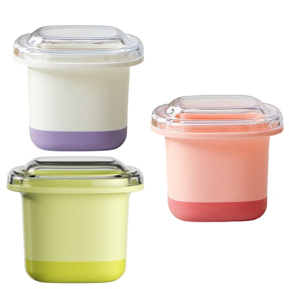 ROZYARD 3 Piece Colorful Ice Cubes Container for Iced Dessert and Mixed Drink