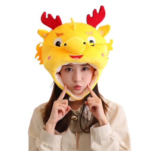 ROZYARD 3D Dragon Hat Festive Holiday Party Cap Mascots Dragon Headgear for Family