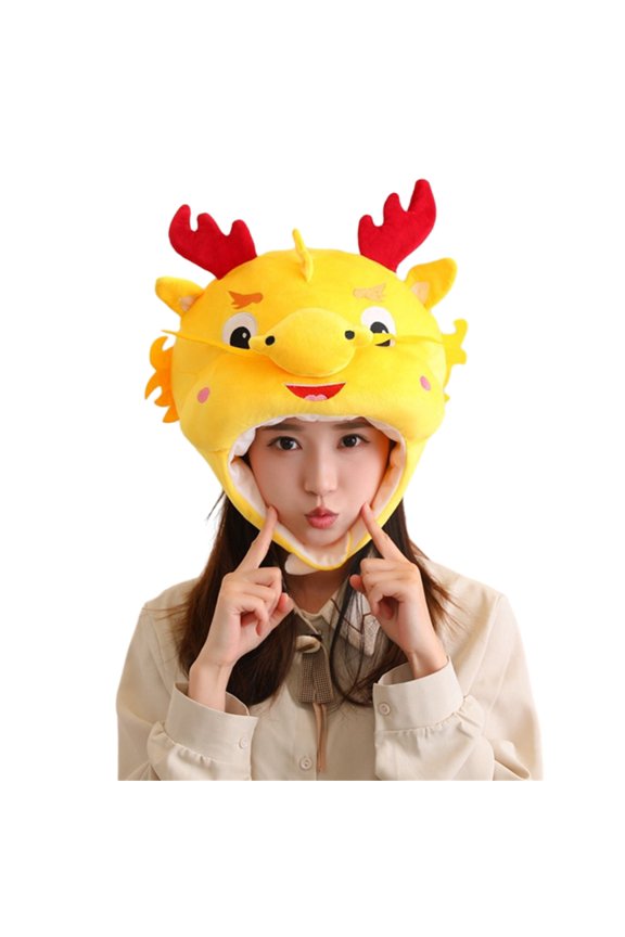 3D Dragon Hat Festive Holiday Party Cap Mascots Dragon Headgear for Family