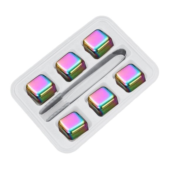 ROZYARD 4/6/8Pcs Reusable Steel Cooling Ice Cubes For Whiskey Rum And Bar Accessories