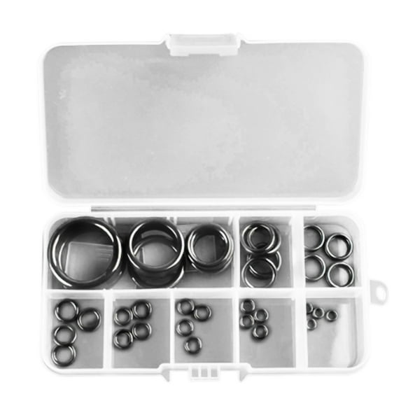 ROZYARD 40Pcs Fishing Rod Ceramic Guide Rings Replacements Fishing Rod Tip Repair Set
