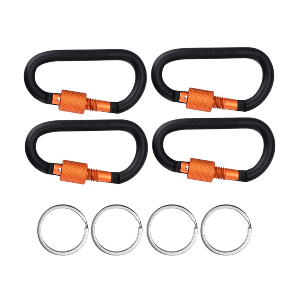 Key Rings Walmart ROZYARD 4Pcs D-Rings Locking Carabiner Clip Hook Aluminum D Rings Key ...