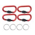 thumbnail image 1 of ROZYARD 4Pcs D-Rings Locking Carabiner Clip Hook Aluminum D Rings Key Clip with Key Rings, 1 of 15