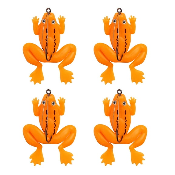 ROZYARD 4Pcs Fish Lures Large Feet Frogs Baits Set with Single Hook for Trouts Fishing