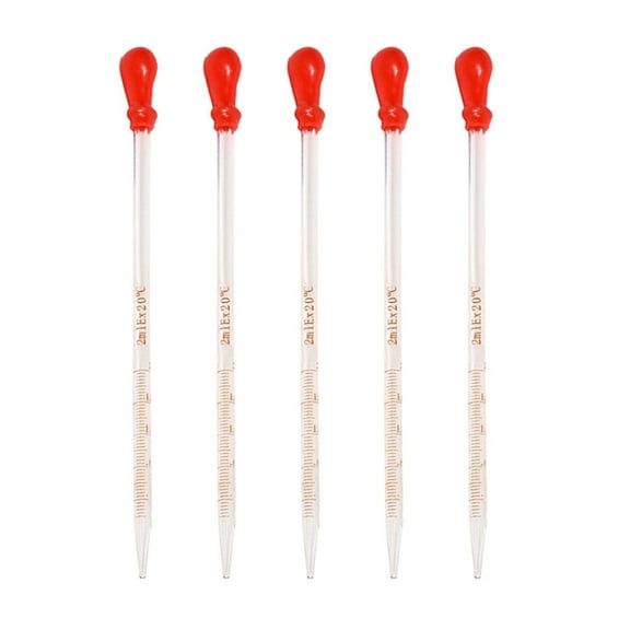 ROZYARD 5 Pcs Glass Pipette Dropper 0.5ml, 1ml, 2ml, 3ml, 5ml, 10ml, Liquid Dropper, Glass Scale Graduated Pipette Droppers