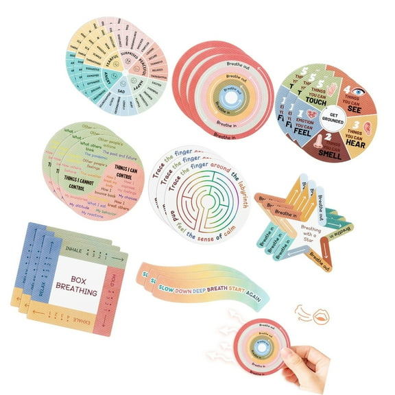 ROZYARD 8/9 Pcs Aesthetic Sticker Sensory Anxiety Sticker Anxiety Calming Sticker