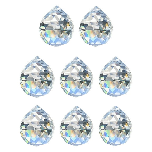 ROZYARD 8Pieces 20mm Clear Glass Crystal Prisms Ball Chandelier Pendants Suncatchers