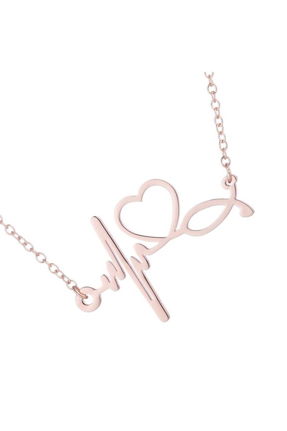 Adjustable Length Hospital Theme Necklace Feature ECG Charm for Professionals